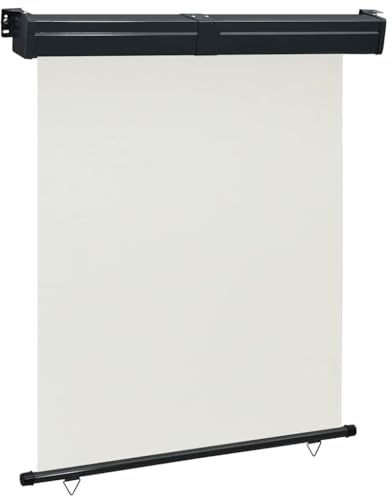 vidaXL Toldo Lateral de Balcón, Pantalla de Privacidad, Toldo Vertical Resistente al Rayos UV, Sombrilla para Jardín Terraza, Crema