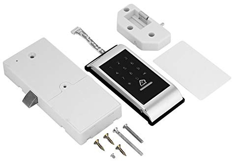 Elektrisches codiertes Schloss, digitales elektronisches Touch-Tastaturschloss Kompaktes Sicherheitsgehäuse Codiertes Schloss Tastatur-Riegelschloss für Hotel, Privatclub(Silber)