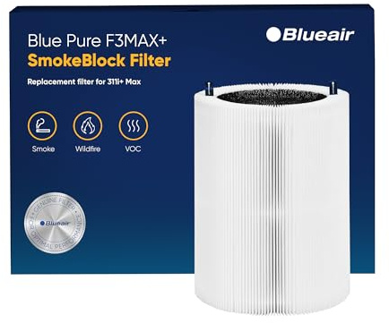 BLUEAIR Blue Pure 311i+ Max SmokeBlock Genuine Replacement Filter, Extra Carbon Captures 99.99% of Wildfire Smoke, fits Blue Pure 311i+ Max Air Purifier