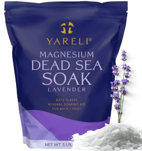 Yareli Magnesium Flakes, 5lb Lavender, Dead Sea Bath and Foot Soak, Alternative to Epsom Salt with Over 250,000mg of Magnesium Chloride Per Bag