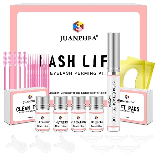 Lash Lift and Black Kit, Professional Brow Lamination and Black, 4 In 1 Eyelash & Eyebrow Perm Kit, Quick Lifting & Voluminous Coloring, Easy to Use at Home Diy & Salon (Rosa)