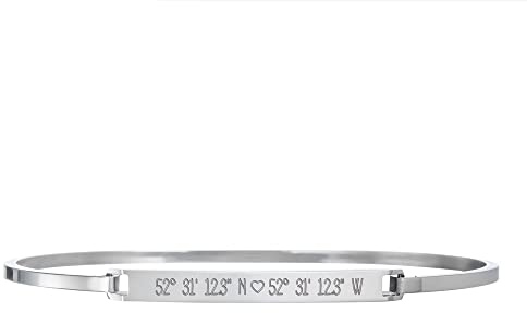 Mondgold Armreife und Ketten aus Edelstahl mit/ohne GPS-Koordinaten Gravur - Parent