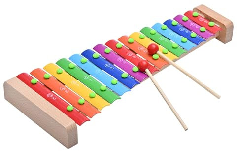 LIEKE Xylophon Holz 15 töne Glockenspiel Musikinstrument Geschenk für Kinder Erwachsene