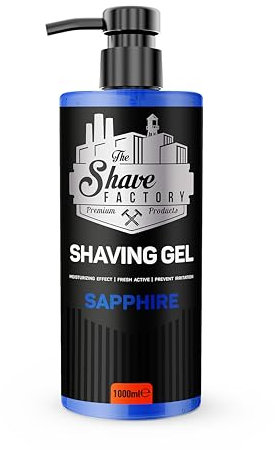 The Shave Factory - Shaving Gel | Non-Irritating | Precise shave on face and body | Shaving gel for men | Moisturizes the skin (Sapphire (1000ml - 33.81 Fl. Oz))
