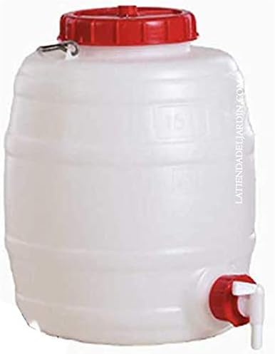 BARRIL POLIETILENO alimentario 50 LITROS para liquidos y bebidas. Medidas: diámetro 33 cm, altura 69 cm y peso 2,2 kg.