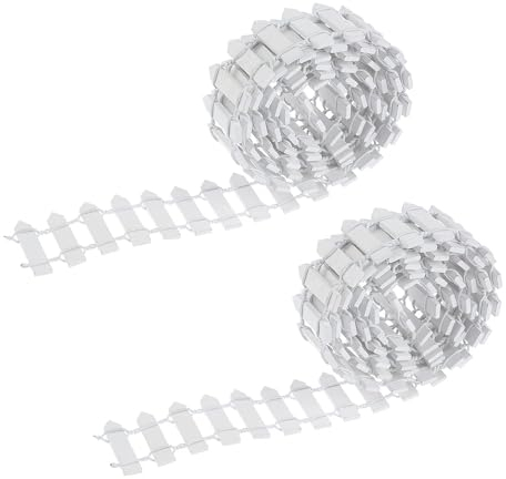 2 Stück Wichtel Zubehör Miniatur Deko, Puppenhaus Zubehör Fences, Fairy Garden Holzzaun, Puppenhaus Garten Miniatur Wichtel Zaun DIY Dekor Weihnachten (90 x 5cm weiß)