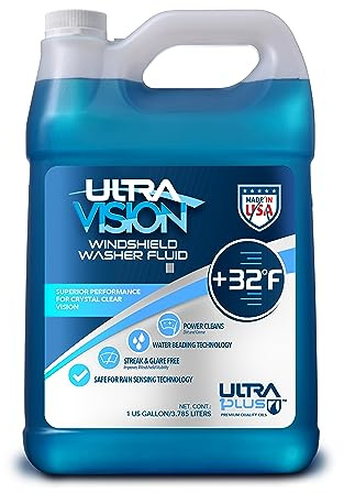 ULTRAVISION Windshield Washer Fluid, Ready-to-Use Pre-Mixed Formula, Streak-Free Cleaning for Crystal-Clear Visibility, All-Weather Performance, +32°F, 1 Gallon