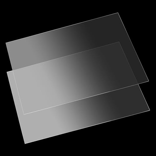 KEILEOHO 2-pack A3-klart akrylark, 3 mm tjocka genomskinliga akrylark, 420 x 297 x 3 mm rektangel akrylark plastskiva för bildram målning display