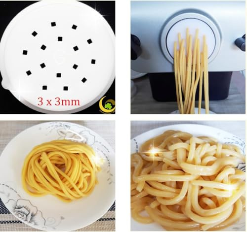 PASTADISC Udon Nudelform-Scheibe, passend für Philips automatische Nudel- und Nudelmaschine, Disc kompatibel mit Philips Pastamaker-Aufsatz, Küchengeräte-Zubehör (Udon-Nudeln, 4 x 3 mm) (D06, 3 x 3 mm