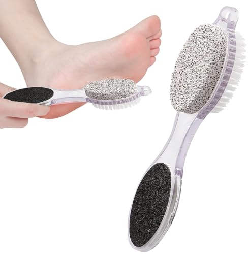 Pedicure Foot File and Callus Remover for Hard Skin,Cleaning Pumice Stone 4 in 1 Foot Scrubber,Removing Corn Dead Skin Cracked Heels Debris,Foot Files for Wet and Dry Cracked Feet,Bath Pedicure Salon