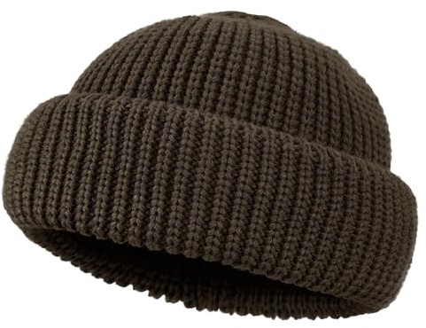 CLAPE Strickmütze Herren Damen Kurze Beanie Winter Docker Mütze Ohne Schirm | Elastisch,Faltbar,Winddicht,Einfarbig,Klassische Unisex Fisherman Beanie Wintermütze für Alltag,Freizeit,Reisen,Angeln