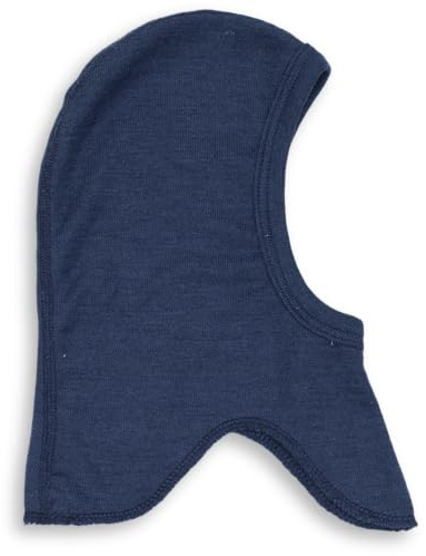 Engel Natur, Kinder und Baby Sturmhaube/Unterziehmütze, 70% Wolle 30% Seide (Marine, 74-80)