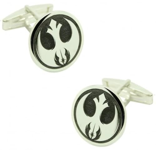 MasGemelos Manschettenknöpfe mit Ehering und Jedi-Orden Star Wars, Silber 925, Cufflinks, ESTANDAR, Sterling-Silber, Silber