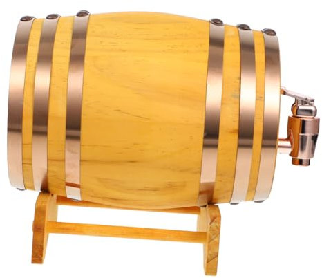 PRETYZOOM Barril de Madera de 1l Grifo para Dispensar Vino, Diseño Compacto y Vintage, Fácil de Transportar para Uso Hogar y Espacios Pequeños