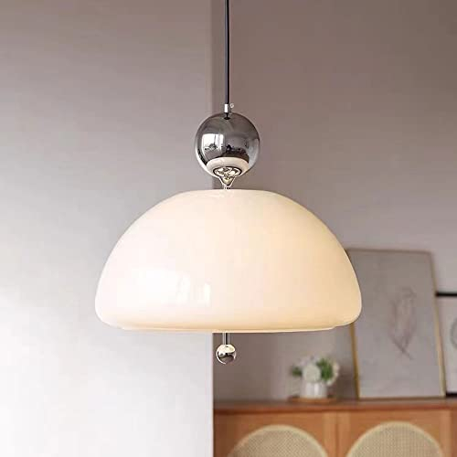 Plafoniere, Mid Century Vetro Latte P Luce Campana Carina Bianco Nordic Lampada a Sospensione da Soffitto Isola della Cucina Grande Lampadario Cromato Grande Rosso Vintage P Illuminazione per Soggior