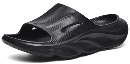 GULAKY Orthopädische Sandalen Damen Orthopedic Slippers Women Fußgewölbestütze Herren Cloud Recovery Pillow Slides Badeschuhe Hausschuhe,Black,M8