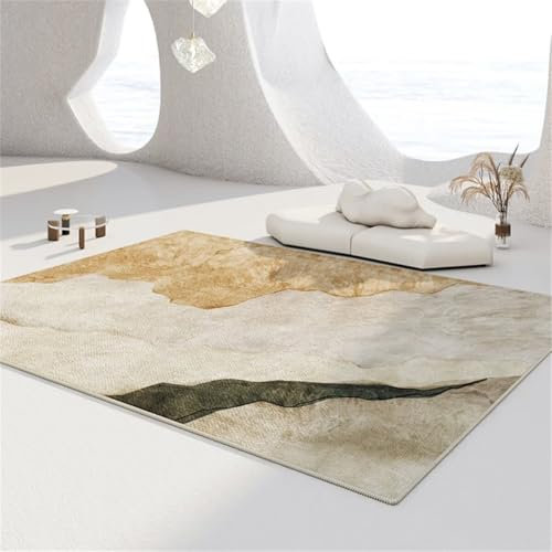 RUGMRZ Baby Teppich Webteppich Rutschfester Grauer gelber Teppich Schlafzimmer Wohnkultur Esszimmer Teppich Multi-Size Teppichboden Auslegware 80X150CM