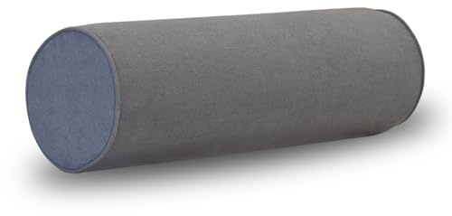 Velvetcossy Cylindrical Bolster Throw Pillow Cover,Neck Roll Pillowcases with Hidden Zipper for House Home Decor Neck Roll Pillow（6x18Gray