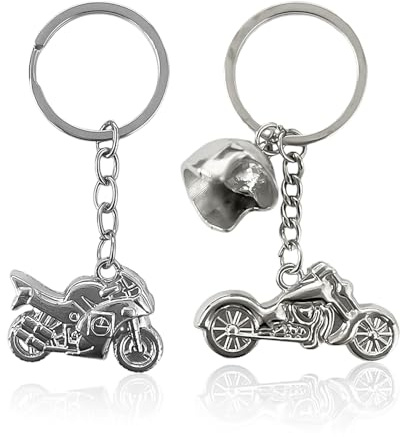 Porte-Clés Moto 2 Pièces, Porte-Clés en Métal, Porte-Clés Cadeaux, Porte-Clés Modèle Mini Moto, Porte-Clés Personnalisés Mode
