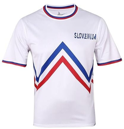 BINQER Maglia da calcio da uomo T-shirt da calcio Coppa Europa/America Felpa Fans Footy Mezze maniche(Slovenia,L)