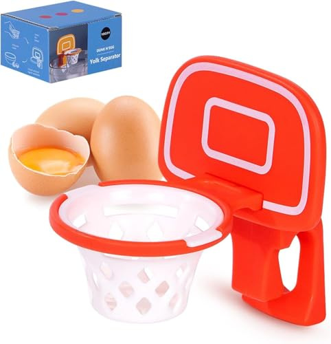 PZCC Separatore di proteine del tuorlo d'uovo,Supporto da basket, separatore di uova crude, gadget da cucina in plastica, adatto per cucina, panetteria, campeggio, cottura (arancione rosso)