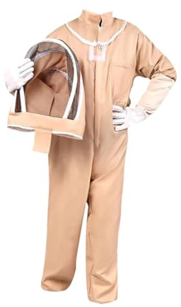 Perfeclan Bienen-Outfit mit Imkerhandschuhen und belüftetem, stichfestem Imkeranzug aus Baumwolle, XXL