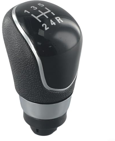 Schaltgetriebe 5 Gang Schaltknauf Schwarz PU Leder Kunststoff Kompatibel für Ford Fiesta MK7 Focus MK2 MK3 für Mondeo MK4 S-Max C-Max Kuga 2008-2013