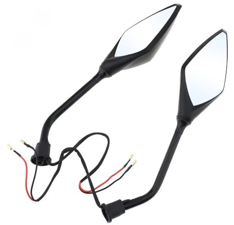 DAGMARA Espejos Retrovisores Motocicleta 2 Uds 9-18V 2,52 W Intermitentes De Motocicleta Espejo Retrovisor Espejos Universales Espejo Final del Manillar De La Motocicleta