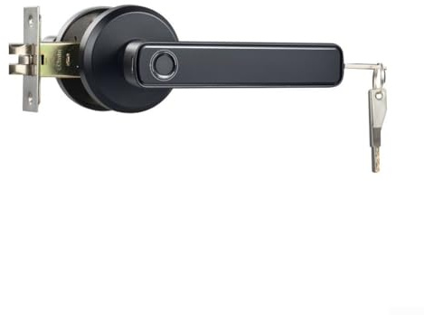 Serratura delle impronte digitali, elettronica intelligente a tre punti per la porta interna della camera da letto, serratura delle impronte digitali della porta in legno a tre poli nera silenziosa