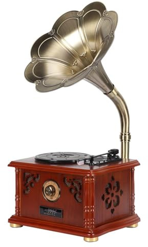 Bluetooth Speaker Wireless Gramophone Jukebox - Retro Vinyl Record Player with Recorder Function