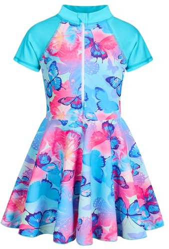 Berich Girls Swimming Costume with Skirt Kids Swimwear Girls Age 5-12 Years | Beach Holiday,Swimming Poor,Swimming Training,Surfing,Bathing,Water Sport,Water Park,Hot Springs,etc