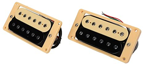SUNGOOYUE Ensemble de Micros à Double Bobine, Micros Humbucker à Manche et Pont pour Remplacement de Guitare électrique, avec 4 Cœurs Pré-câblés