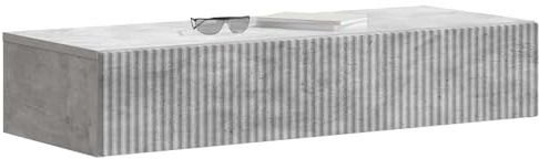 vidaXL Tavolino da Parete Laterale Grigio Cemento 87,5 x 34,5 x 17 cm, Soluzione salva spazio per il soggiorno, mensola rettangolare, tavolino compatto per decorazioni