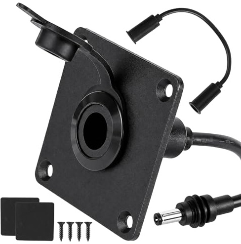 BTFO Kit Passacavo Impermeabile Camper per Starlink Mini, DC 5,5 x 2,1 Connettore a Pannello in Alluminio Presa di Corrente per Camper Camion Barca Furgone Scatola Batteria