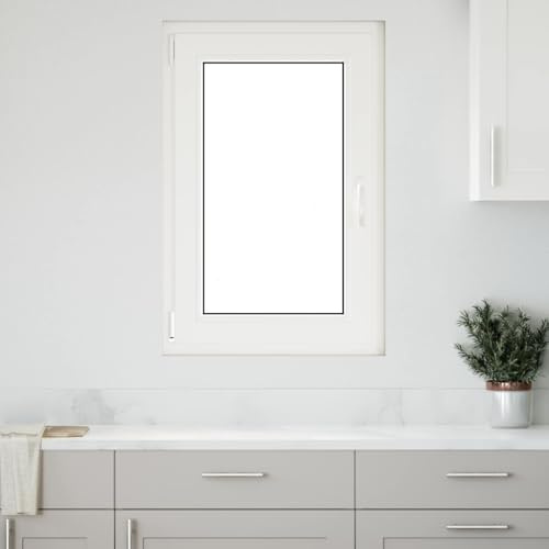 QUAHEAS RISOR Cellar Window 60 x 100 cm PVC and White Glass with 5-Chamber Frame, Tilt and Turn Function, Heat Protection, Sound Insulation, Insulated Glazing for Home and Cellar