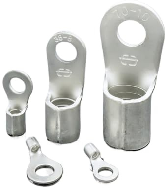 Capicorda Elettrici Terminale Del Cavo Nudo Con Aletta Rotonda Occhiello A Piegatura Fredda Non Isolato In Rame Da 0,5 38mm2 AWG22-2(RNB-60,M8 Bolthole)