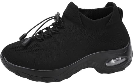 Zapatos ortopédicos cómodos para mujer, cómodos, cómodos, para fascitis plantar, cómodos, con cojín de aire, transpirables, elásticos, acolchados, 1 negro set + 4 = 8 tintas, 36 EU