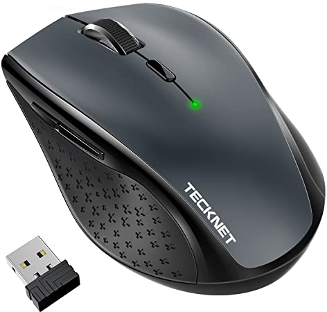 TECKNET Kabellose Maus, 4800 DPI 2.4G Funkmaus mit USB Empfänger, 30 Monate Batterielaufzeit, Optical Tracking, Wireless Maus mit 6 Tasten für PC Laptop Windows Mac MacBook Linux