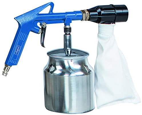 Scheppach Druckluft Sandstrahlpistole, 4 Düsen (Flächen-, Punkt-, Außenkanten-, Innenkantendüse) 1x Strahlmittel, 1x Auffangbeutel, Arbeitsdruck 3-4 bar, Luftbedarf 113 L/min