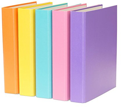5x Ringbuch/DIN A5 / 2-Ring Ordner/je 1x gelb, lila, türkis, pink und orange