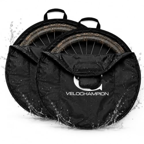 VeloChampion Wasserdichte Laufradtasche aus Nylon, 700c–26, 2 Stück | Ersatz-Fahrrad-Radabdeckung zur Aufbewahrung oder zum Transport für MTB, Rennrad, 650b, 700c, 16, 20, 24 & 26 Laufräder