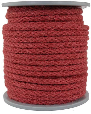 Dekoseil/Juteseil/Seil aus Jute/Jute/Jutekordel geflochten Farbe rot Durchmesser ca.7mm - Länge: 30 Meter