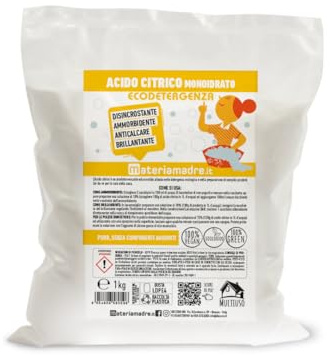 MATERIADRE Ácido cítrico 1 kg suavizante, antical, brillante, desincrustante