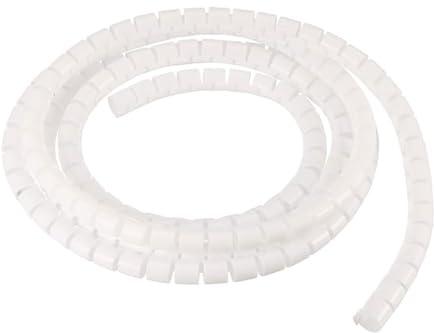 Vogueing Tool Cable Tidy Tube, 8mm Spiral Tube Cable Protector Sleeve for Wire Computer Cable on Home or Office, White, 2M