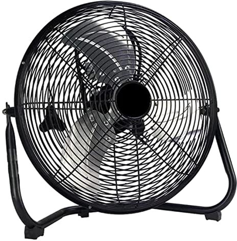 gerimport - Ventilador de suelo (metal, 25 cm, 50 W), color negro