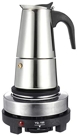 WILL 200450ml Portable Espresso Coffee Maker Moka Pot Stainless Steel with Electric stove Filter Percolator Coffee Brewer Kettle Pot (200ml)