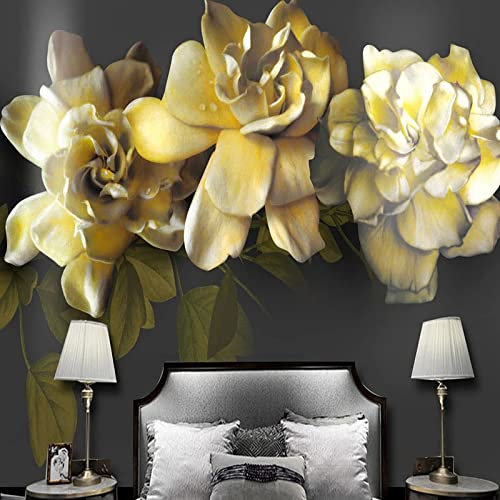 Carta Da Parati Personalizzata Di Qualsiasi Dimensione 3D Fiori A Rilievo Retrò Fotomurali Soggiorno Tv Divano Camera Da Letto Sfondo Decorazione Murale 200Cm(W)×140Cm(H)