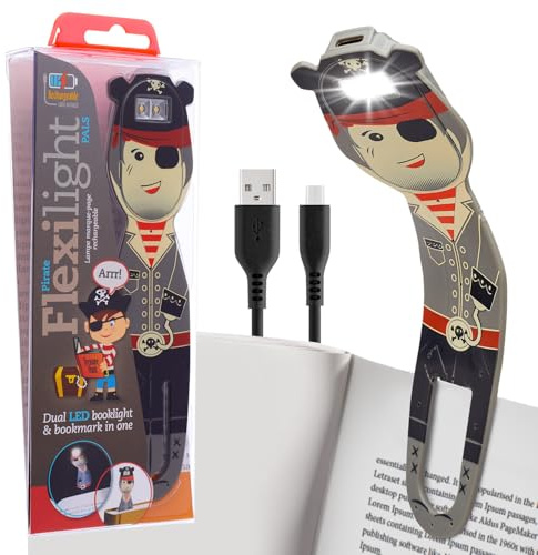 Flexilight wiederaufladbare Leselampe | 2 in 1 Lesezeichen Buch Licht | LED Clip On Leselampe | Kinder und Erwachsene Buchlampe | Buchzubehör | Geschenk für Leser, Buchliebhaber