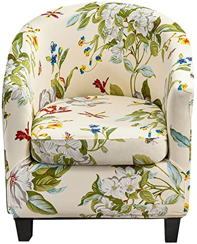 Housse de Fauteuil Chesterfield Cabriolet, Housse Ensemble Fauteuil Club 1place de 2 Pièces avec Housse de Coussin, Housse de Canape Salon Crapaud Extensible Tub Chair (Color : #1)