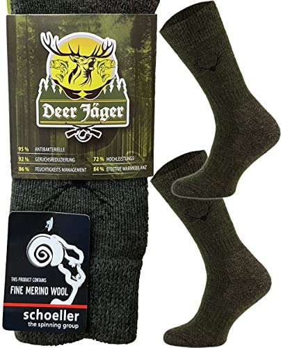 TODO Comodo Real JÄGER SOCKEN 80% Merino Jagdsocken grün Herren und Damen, Anti-Blasen, ohne Gummi. (39-42, SMTG1 - Khaki)
